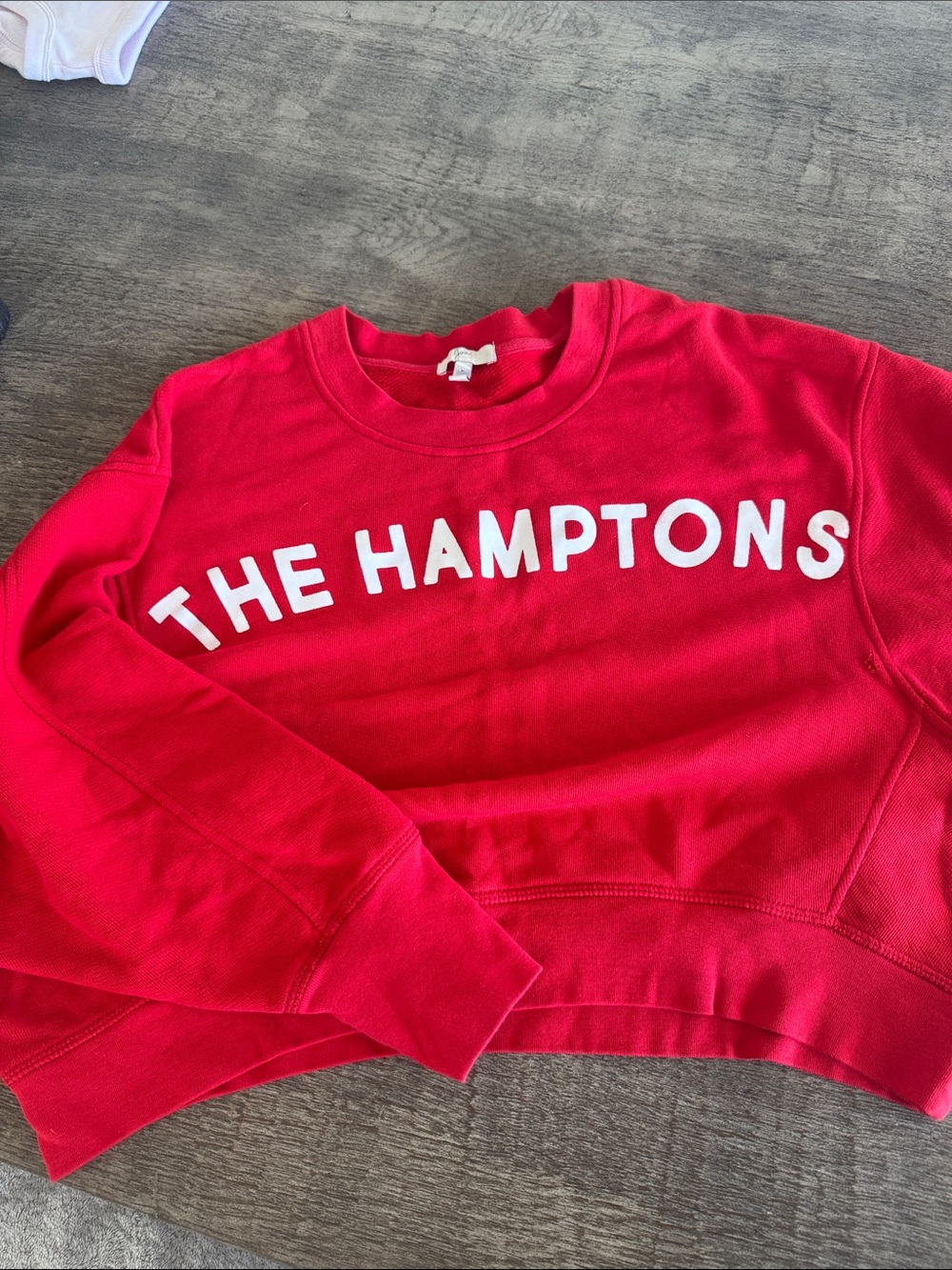 Joie Red Crewneck Sweatshirt with "THE HAMPTONS" Text